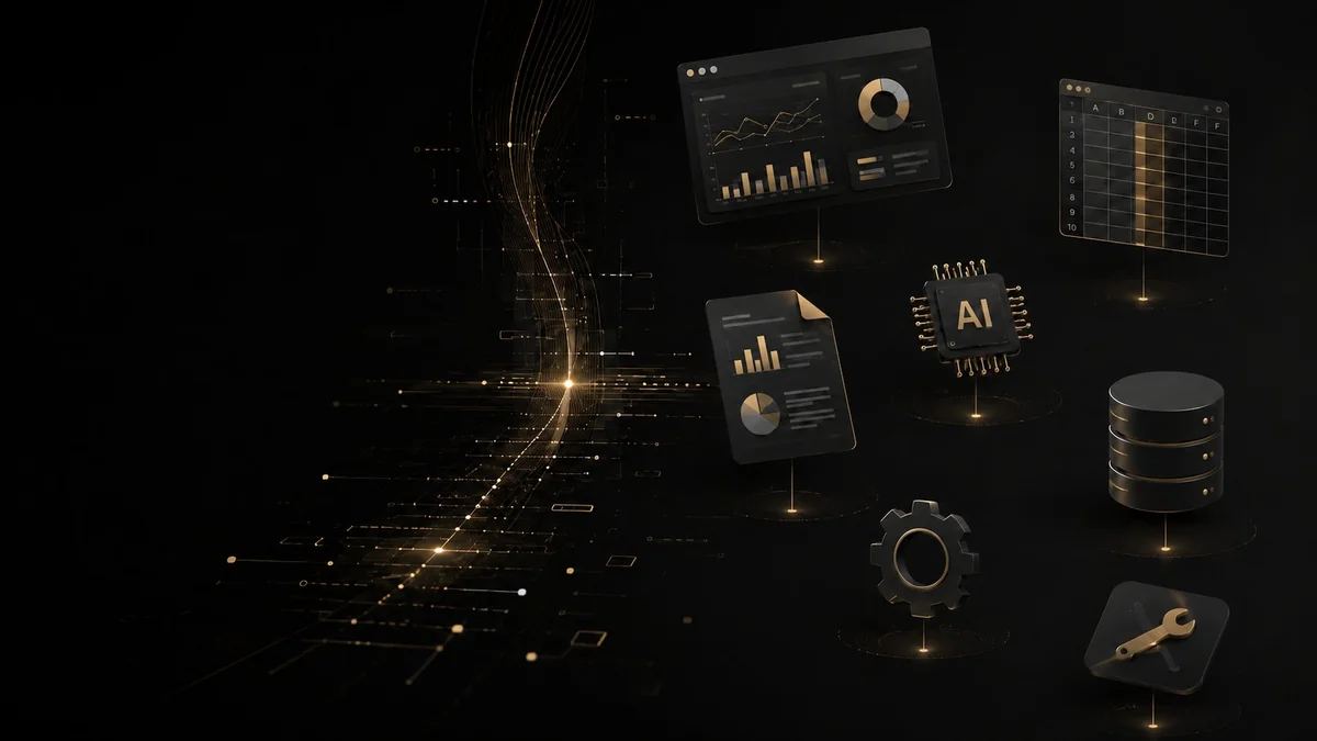 Ferramentas de BI, IA, dashboards e dados